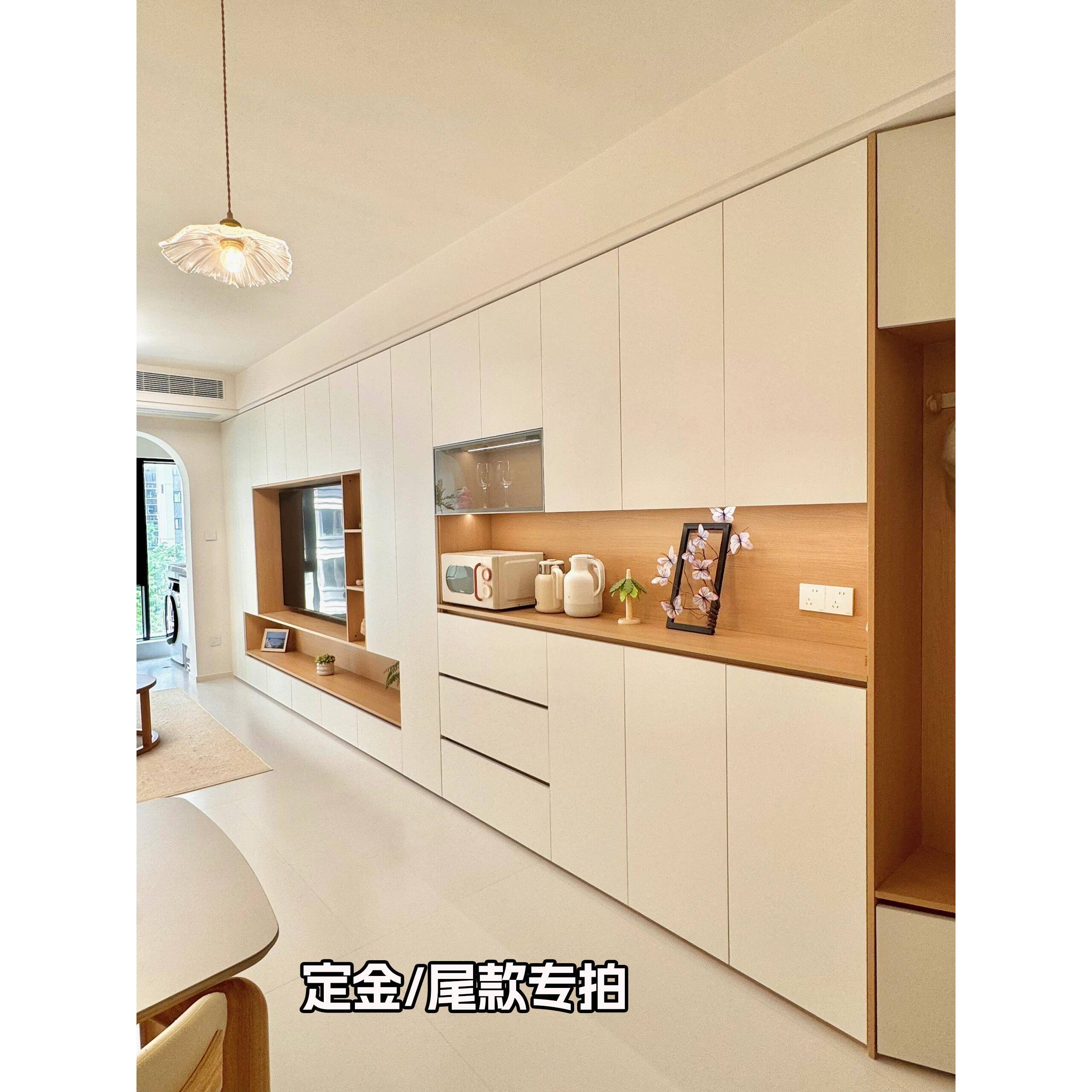 全屋定制整体实木衣柜橱柜鞋柜书柜储物柜子家用卧室现代家具定做