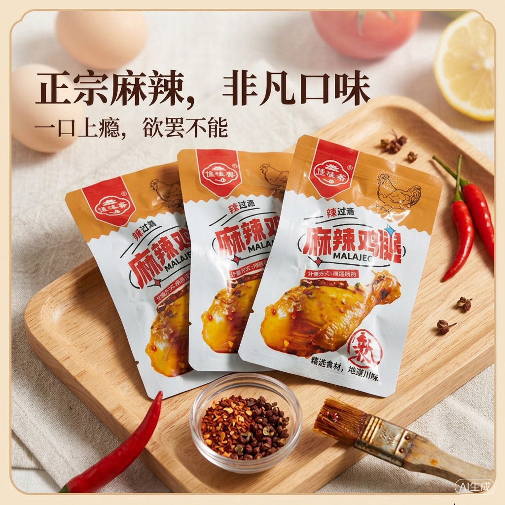 佳味斋麻辣鸡腿 80g 独立真空小包装 卤味熟食开袋即食零食下酒菜