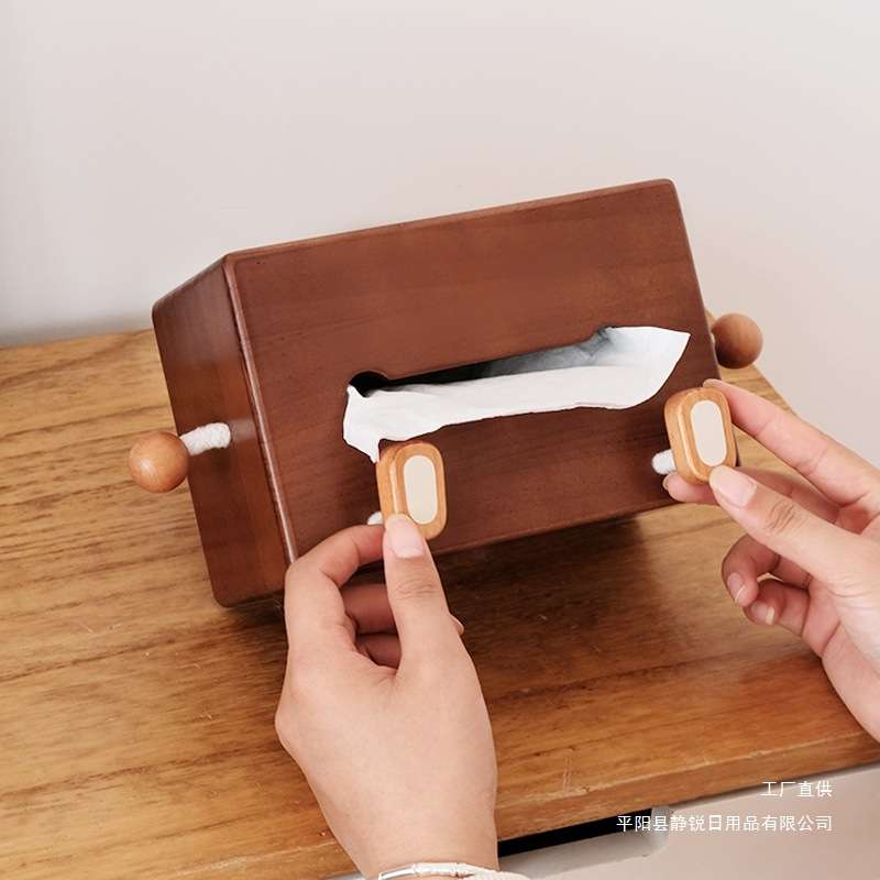 果设实木桌面纸巾盒可爱木制客厅抽纸盒餐桌纸创意家用抽纸收纳盒