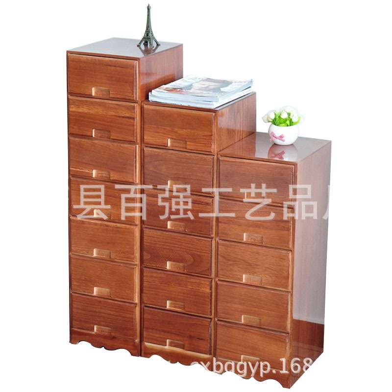 木质抽屉式收纳箱 做旧木质整理盒饰品办公桌面收纳柜木盒