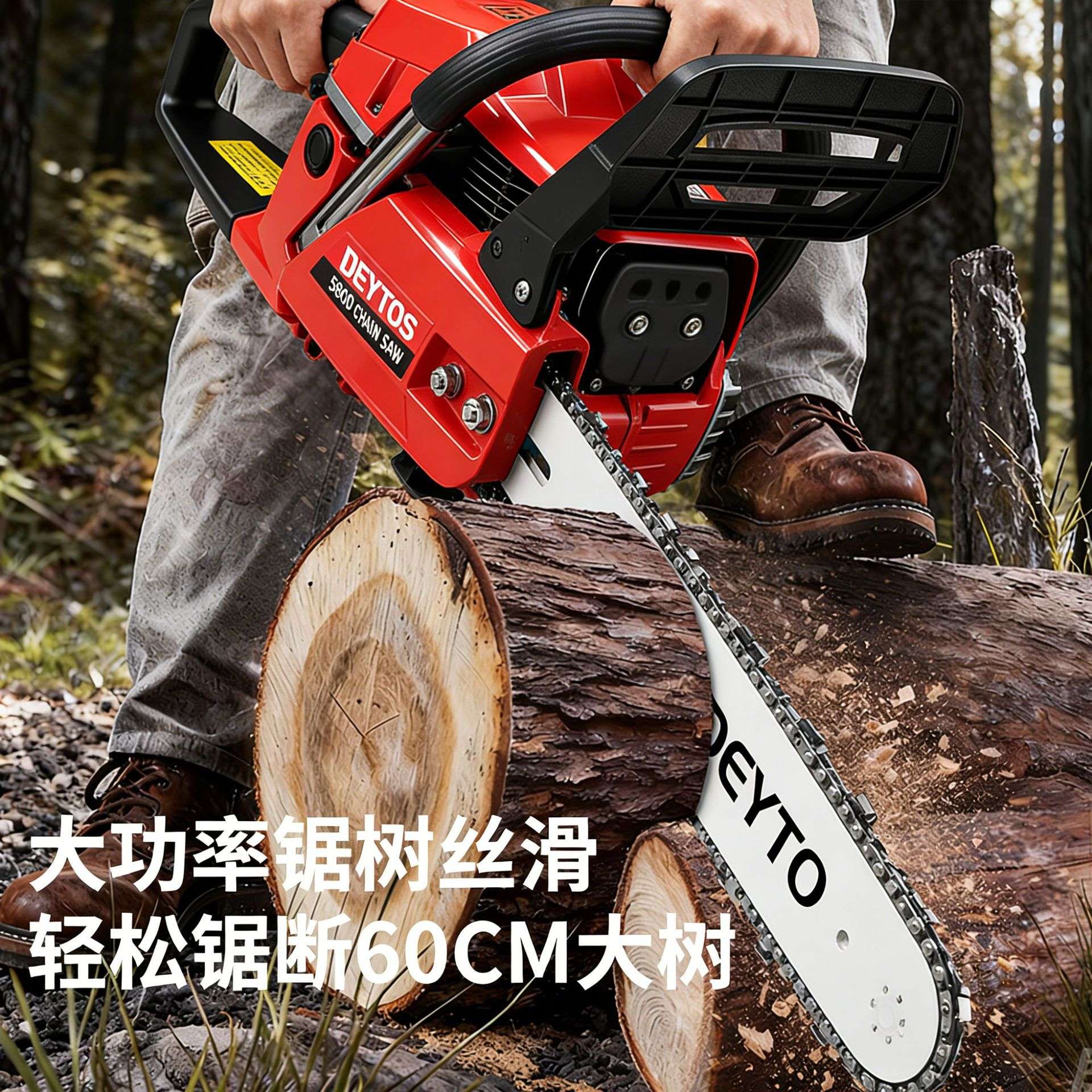 油锯5800汽油伐木锯二冲程家用大功率锯木工具多功能砍树摩托锯