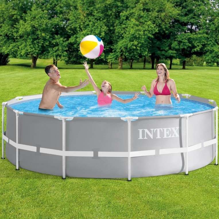 INTEX26716圆形管架水池套装儿童泳池成人家用户外小孩水上乐园