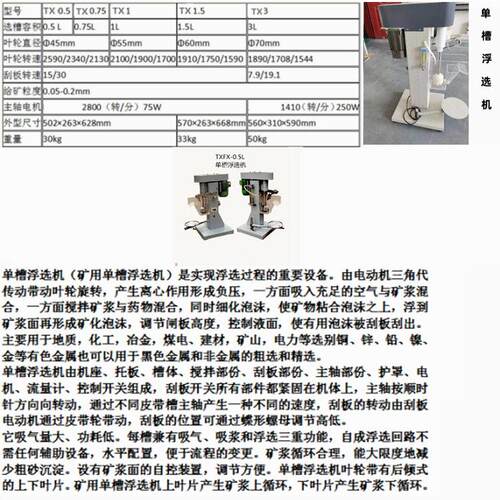 槽浮选机 实验室微量样品浮选试验、矿物可选性初步研究