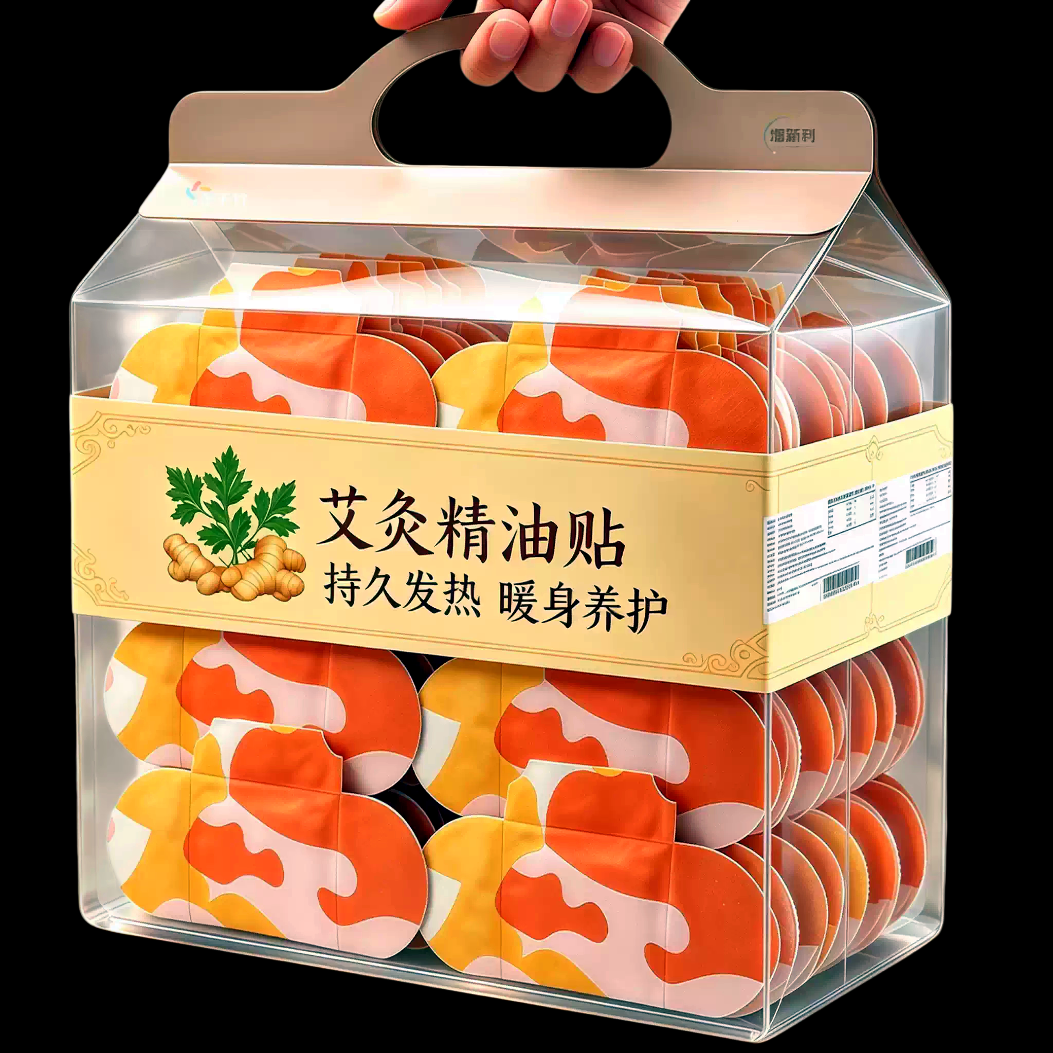 艾灸精油贴祛湿驱寒草本热敷贴30贴装持久发热暖身养护保暖防防冻