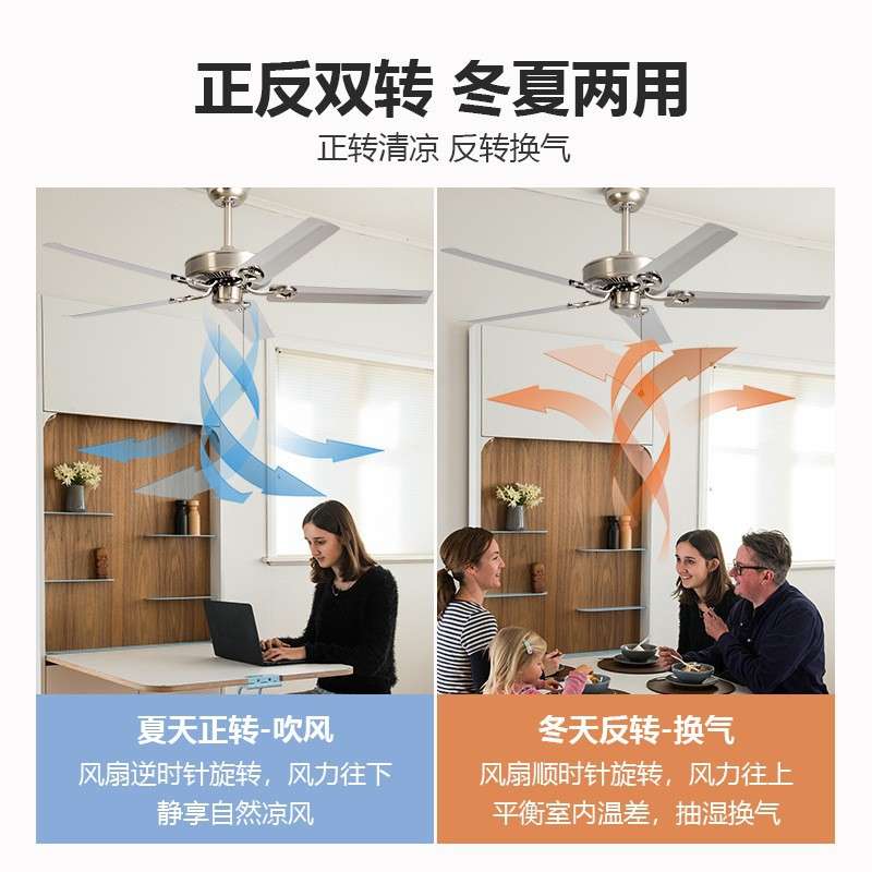 大风力工业无灯吊扇美式复古餐厅吊顶风扇欧式跨境客厅家用电风扇