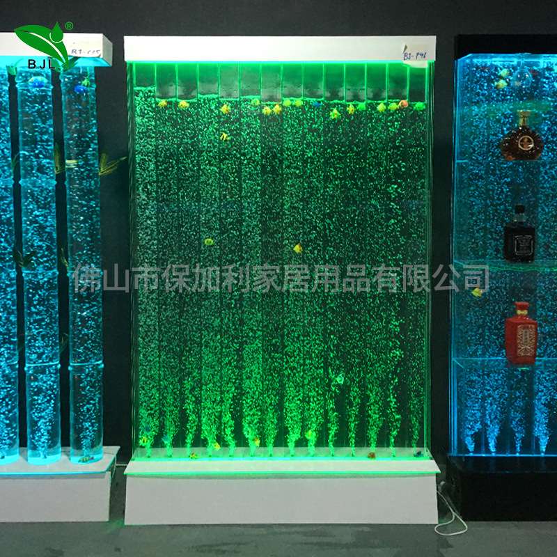 大型水幕墙气泡墙流水墙鱼缸酒柜亚克力屏风客厅装饰背景玄关隔断