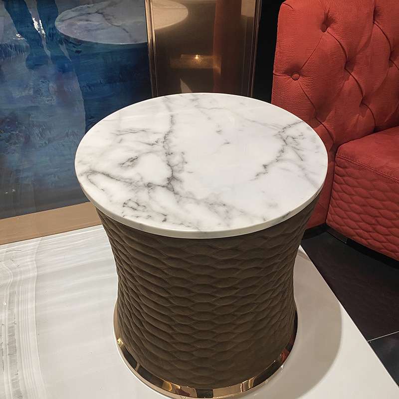 威登家具 意大利意式轻奢小茶几大理石面 后现代客厅沙发边几角几
