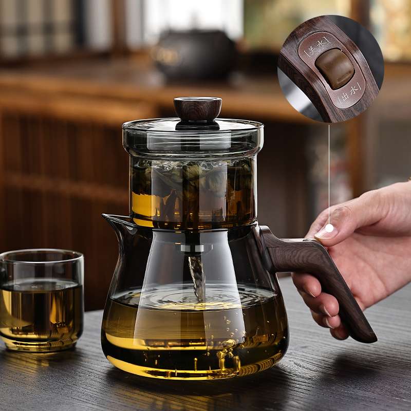 ?茶水分离飘逸杯泡茶壶办公室自动泡茶耐热玻璃冲茶器茶