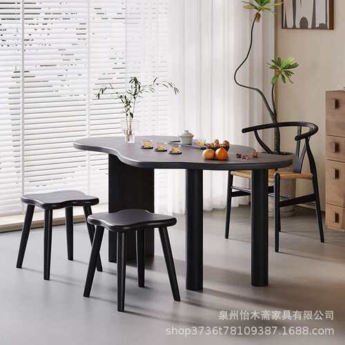 简约设计师实木茶桌椅组合客厅家用休闲小型茶台创意不规则接待桌