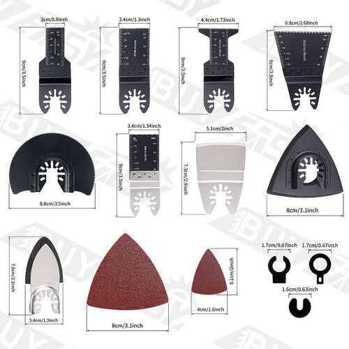 百益87件套万用宝锯条 多功能锯片开孔切割木工工具