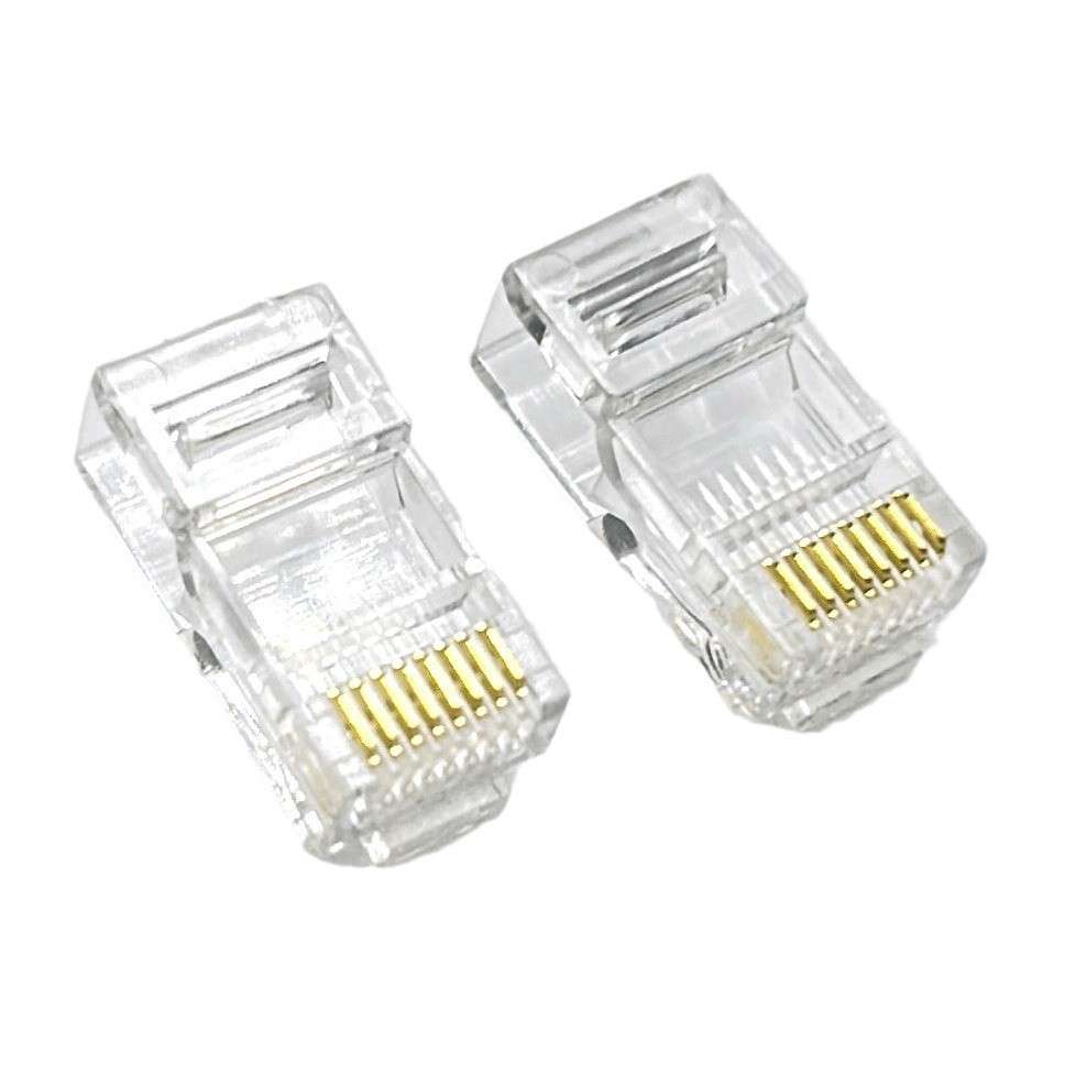 方贝RJ45超五类非屏蔽八芯三叉网线连接头插头 8P8C水晶头
