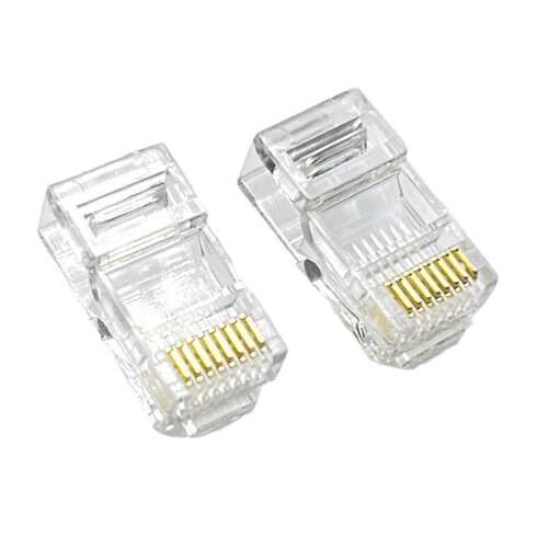 方贝RJ45超五类非屏蔽八芯三叉网线连接头插头 8P8C水晶头