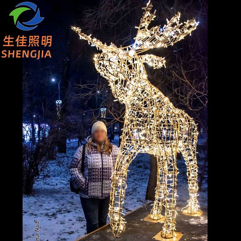 LED文旅灯动物造型景观灯 户外铁艺造型灯发光鹿灯 户外动物灯