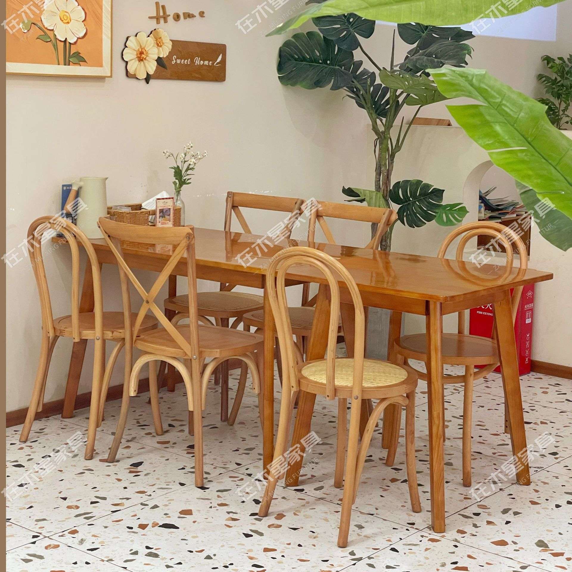 餐椅温莎椅北欧餐桌家用现代简约原木饭店咖啡厅实木书桌椅靠背椅
