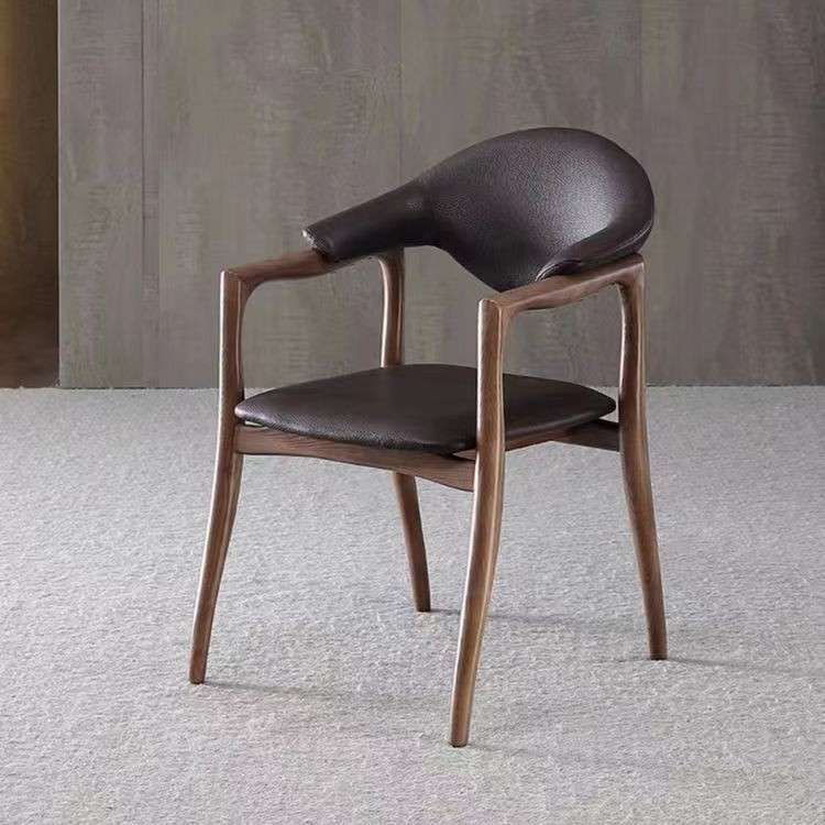奶油风餐椅意大利设计师实木扶手椅子Tim chair 北欧家用书房单椅