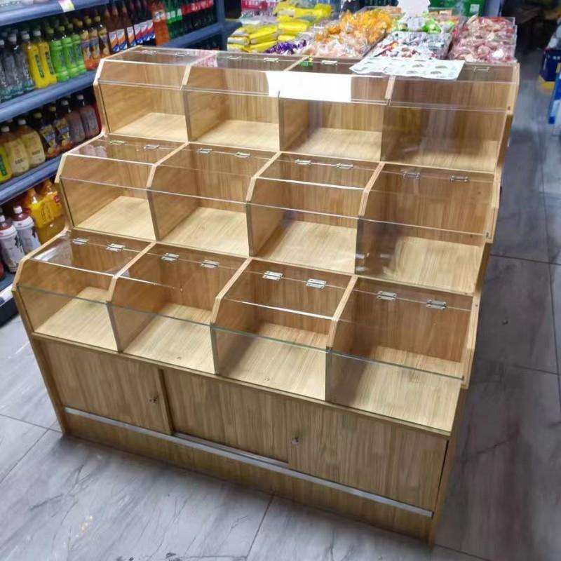 散称食品货架米柜超市米斗四方米粮桶五谷杂粮展示柜米面架粮食柜
