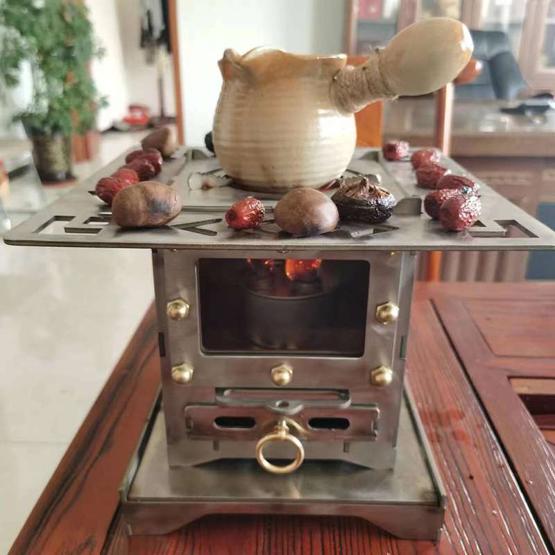 不锈钢炭炉烤火炉子观火款烧家用围炉煮茶取暖火锅烧烤炉炭火