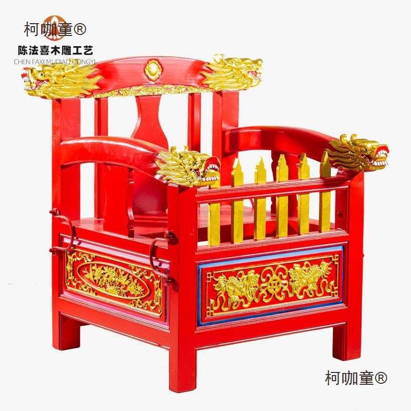 抬神轿子佛轿神轿神明出巡游实木雕刻轿子小撵轿游神轿神像垒德株