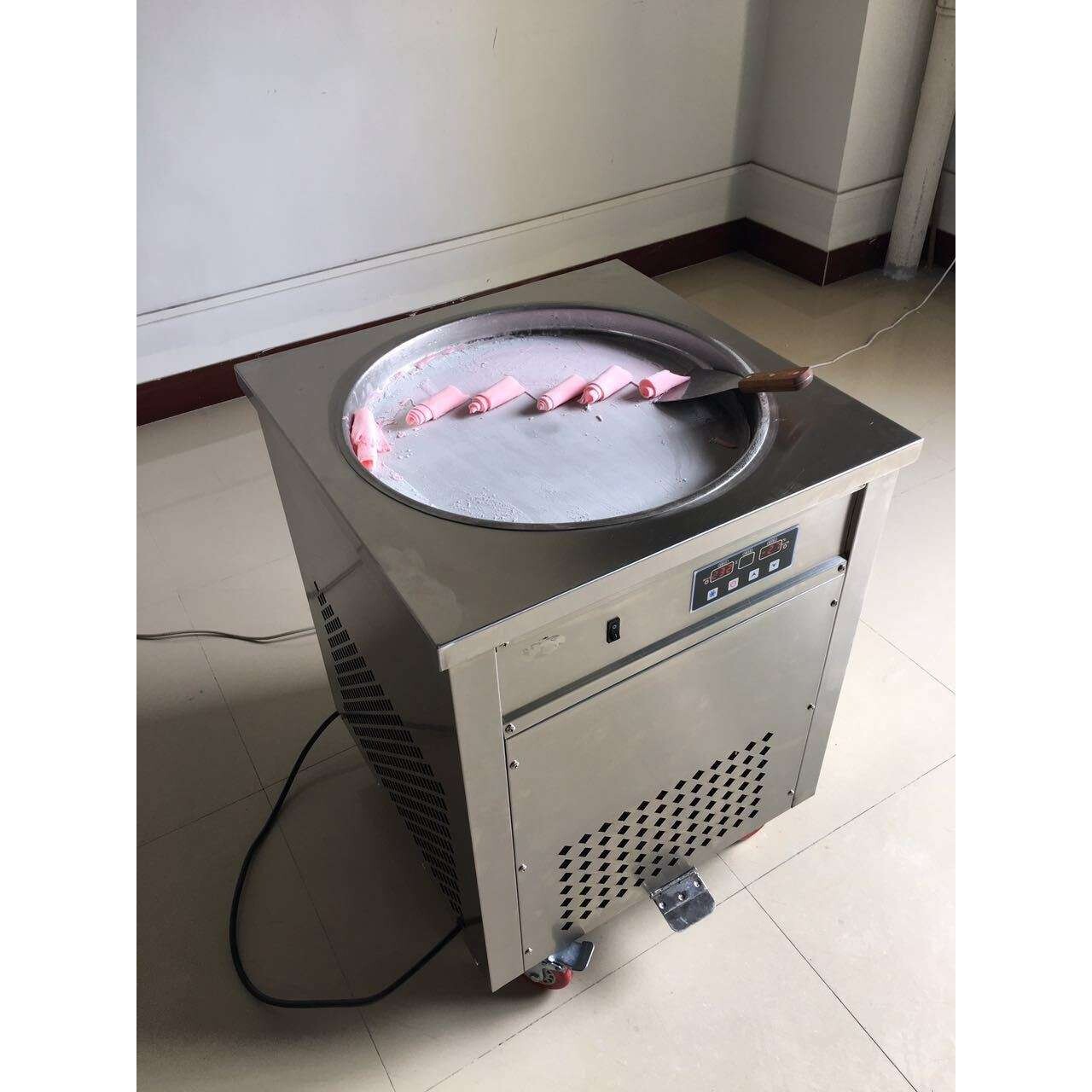 智能版圆锅炒冰卷机炒酸奶机商用炒冰机大方锅泰式炒冰淇淋卷机器