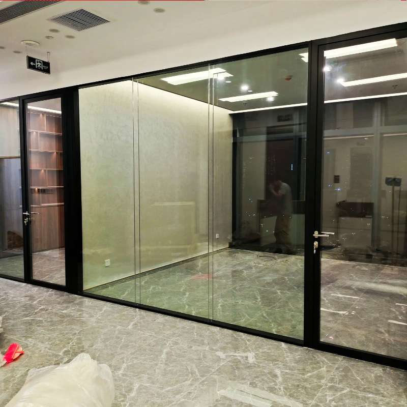 广州佛山厂家直销办公室玻璃隔断 全景双玻铝合金 钢化玻璃高隔墙