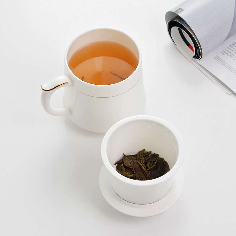 泡茶的杯子带茶隔过滤茶漏杯茶水分离便携陶瓷办公室男女喝茶杯子
