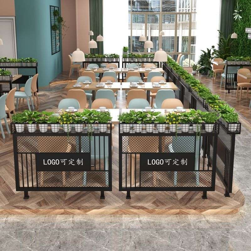 铁艺护栏围栏餐厅屏风隔断酒吧过道装饰奶茶吧饭店半截花架隔断墙