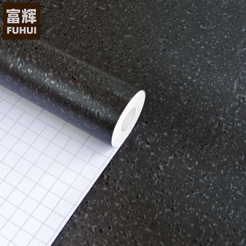 深灰色沙粒水泥风格自粘墙纸PVC壁纸翻新防水防潮导气槽墙贴HD067