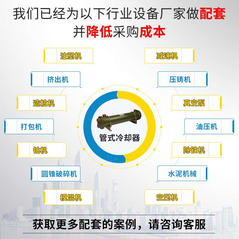 睿佳AS空压机散热器 液压油冷却器注塑机水冷换热器 列管式冷却器