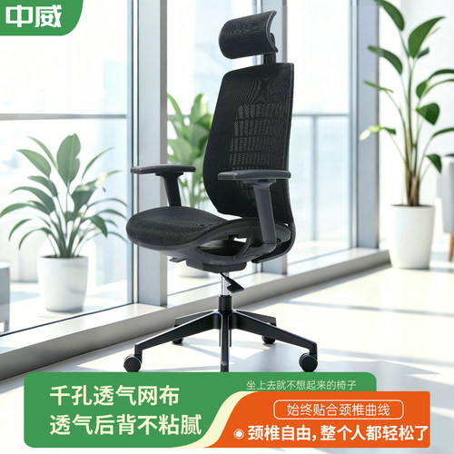 中威人体工学椅久坐护腰可躺