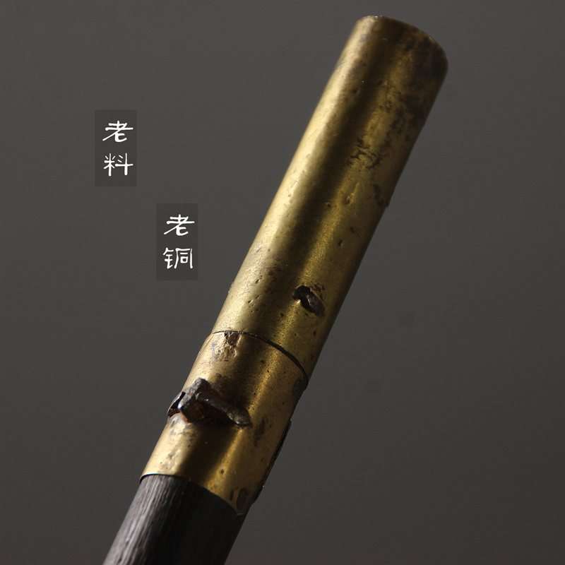 中式老称杆手柄铜制叉铁壶壶盖叉老铁壶茶夹茶道老物件茶具配件
