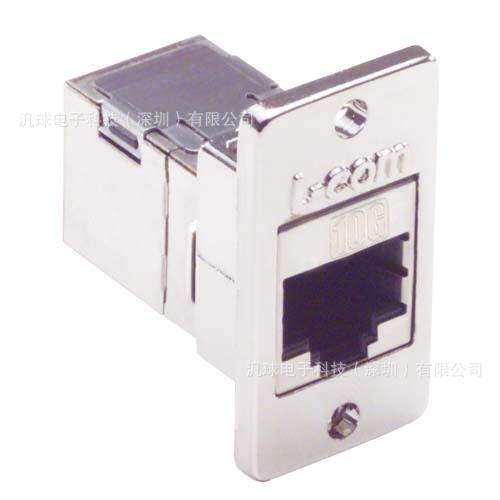 L-COM ECF504-SC6A 6a类RJ45屏蔽面板安装耦合器套件 连接器现货