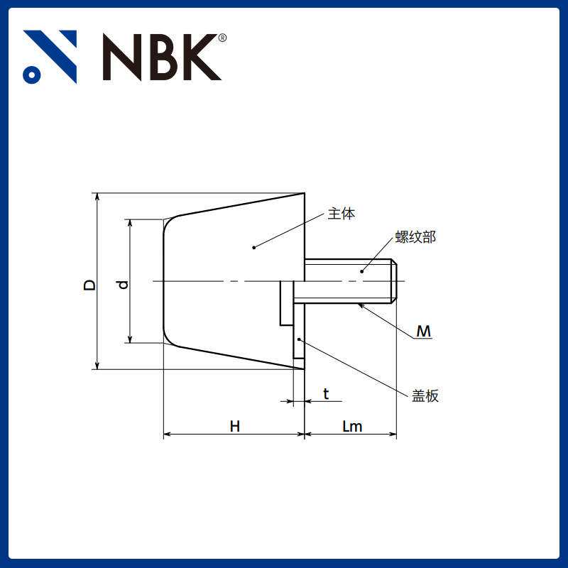 NBK FGBDS-S-NBR 橡胶缓冲器外螺纹 圆锥体形 机械零配件厂家直供