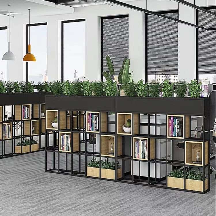 北欧餐厅隔断置物架铁艺屏风办公室饭店装饰花架花箱工业风简约