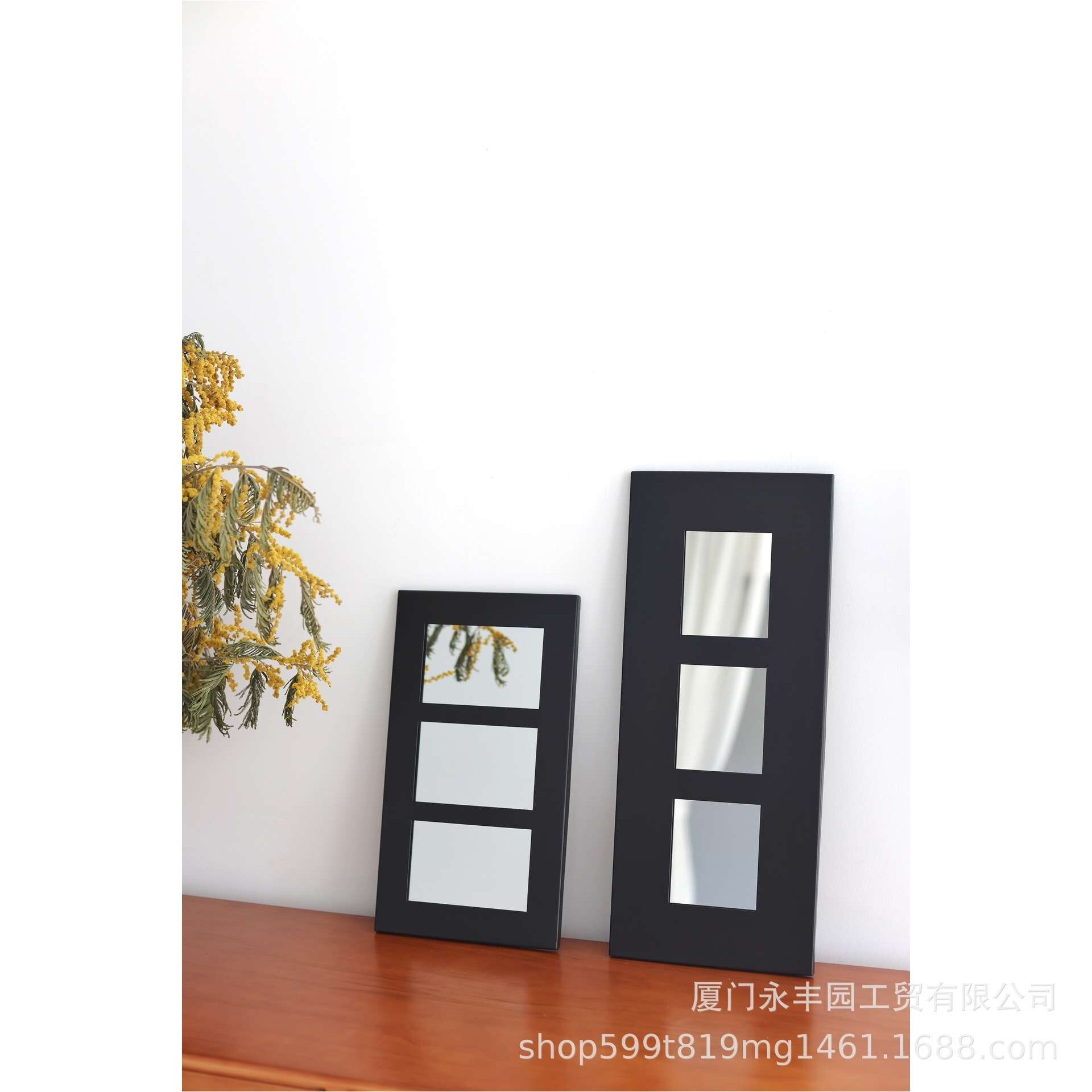 嘻物所 中古复古北欧装饰镜挂镜现代简约艺术设计客厅摆件套装INS