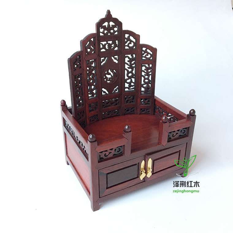 红实木雕工艺品中式仿古明清微缩微型家具模型红酸枝梳妆台小摆件
