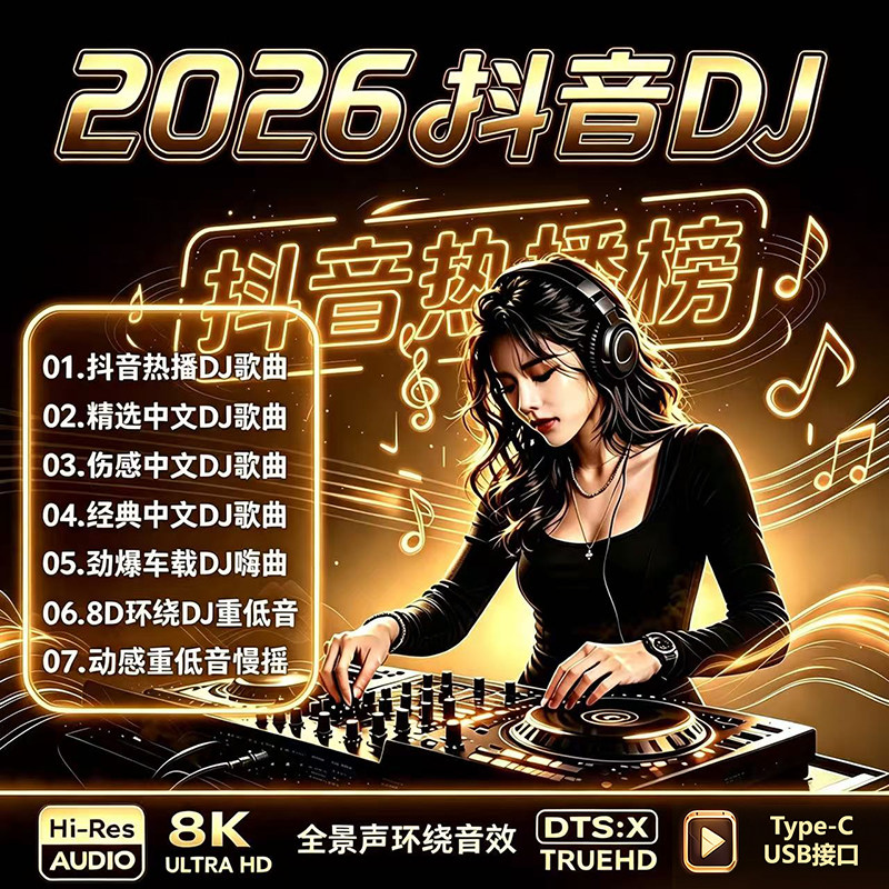 抖音DJ嗨曲劲爆重低音车载U盘