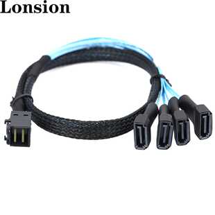 Mini SAS HD SFF-8643转4 SATA 7P公头服务器高速连接线