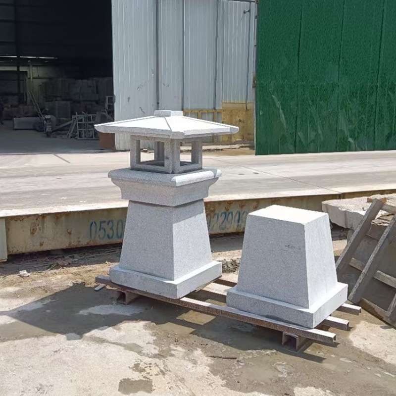 石雕汉白玉落地灯中式仿古青石石灯雕刻户外庭院做旧花岗岩灯笼