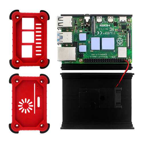 树莓派4B新款铝合金外壳+风扇Raspberry pi 4B壳子坚固耐用送工具