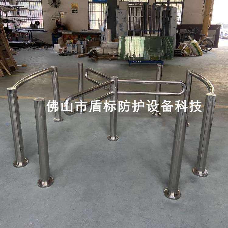 源头工厂大量生产超市进出口半高单向手推转闸 十字旋转闸价格