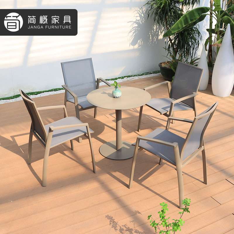 户外休闲家具室外防水防晒伊布单层网布椅庭院商铺民宿咖啡厅桌椅