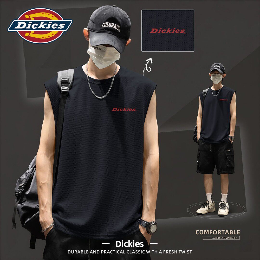 Dickies宽松背心男纯棉上衣舒适无袖T恤夏季重磅打底衫宽肩潮流