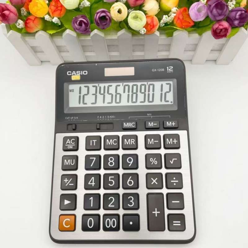 跨境出口CASIO太阳能计算器GX-120B大号大屏幕按键商务外贸计算机