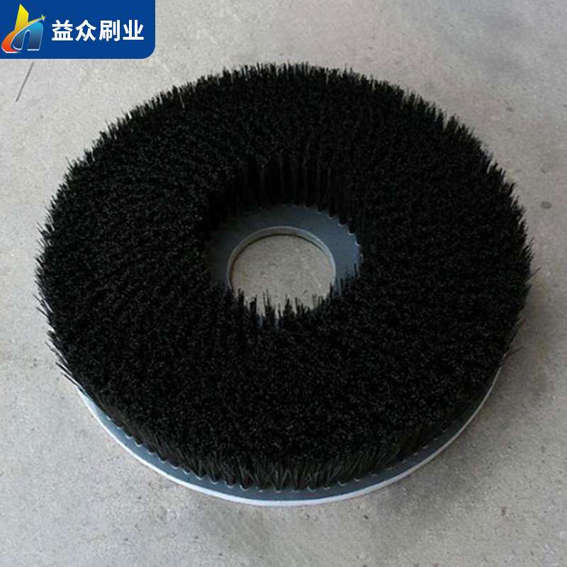 厂家供应工业圆盘刷 抛光尼龙毛刷圆形PVC板植毛除尘马毛猪鬃刷盘
