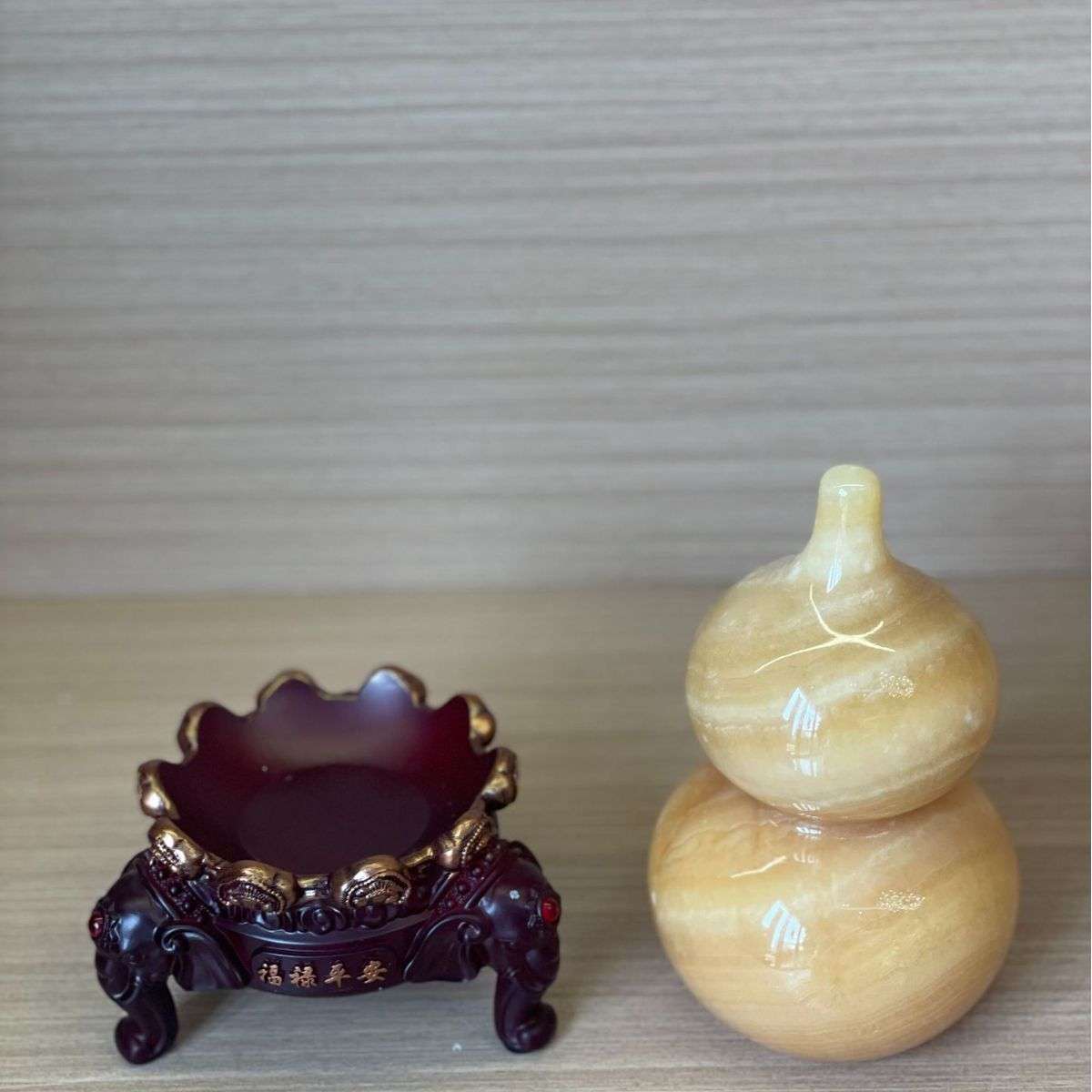 米黄玉葫芦摆件玉雕装饰品客厅玄关玉器工艺品吉祥家居摆设