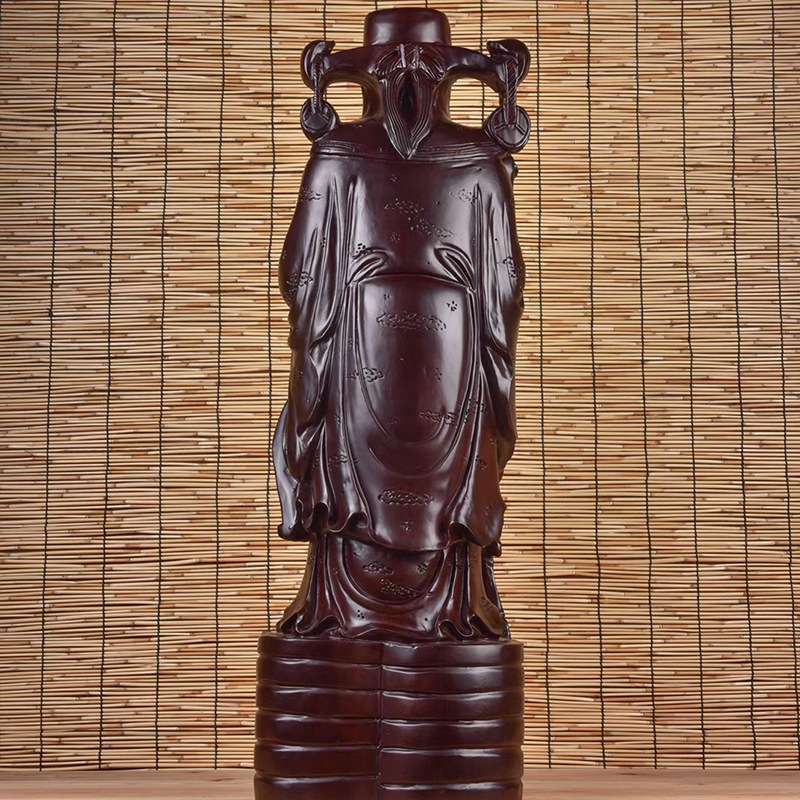 黑檀木财神爷木雕雕刻家居摆饰摆件客厅玄光书房装饰工艺送礼佳品