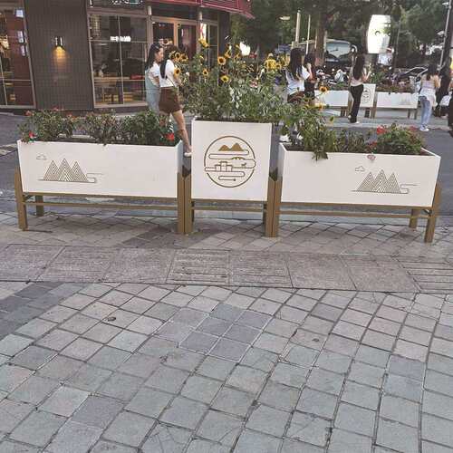 户外不锈钢种植花箱架高组合庭院阳台广场花槽隔断移动花树池外摆