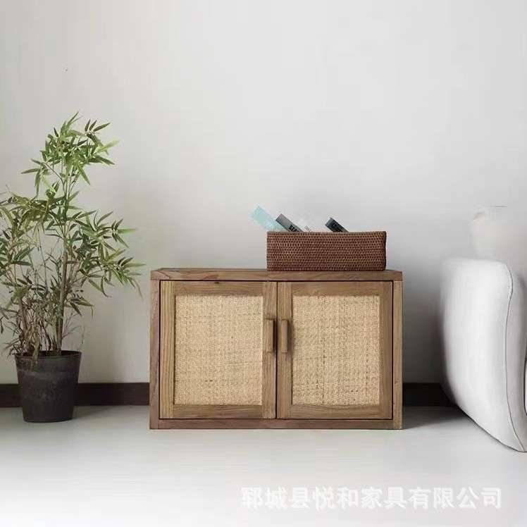 新款老榆木储物柜阳台地柜榻榻米炕柜卧室飘窗柜书柜民宿餐边柜