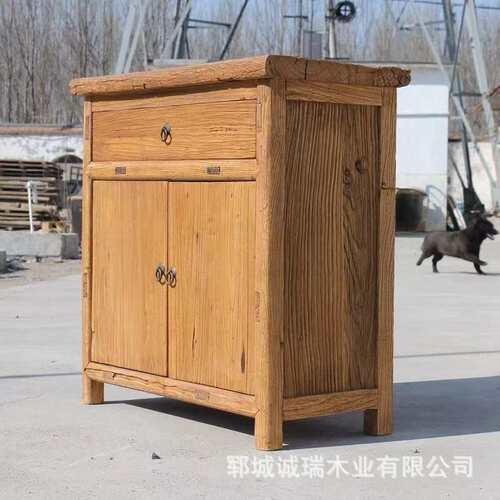 老榆木斗柜餐边柜实木风化纹理储物柜中式靠墙收纳柜多层玄关柜