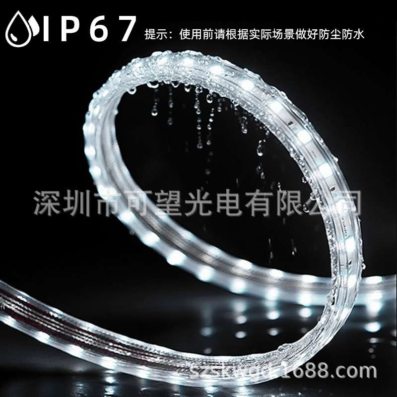 源头工厂220V高压灯带2835侧发光LED灯带户内户外防水柔性装饰灯